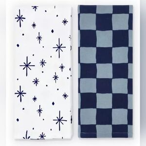 2pk Printed Dish Towels Snowflake and Checker - Bullseye's Playground